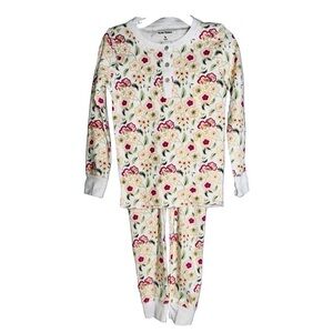 Roller Rabbit Girls Gardenia Peach Floral 2 Piece Pajamas PJs‎ Size 4